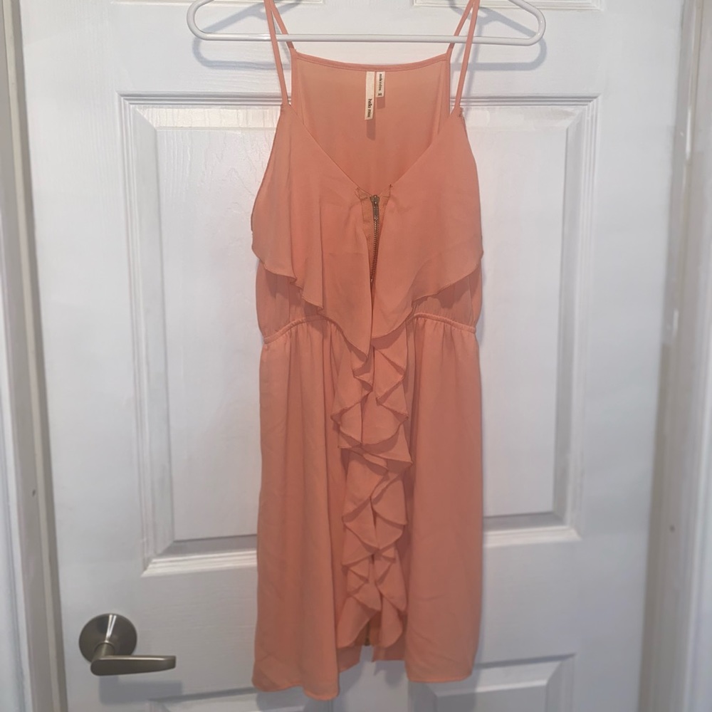 Zip Up Peach Dress